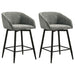 Rainer Fabric Upholstered Swivel Counter Height Chair Charcoal (Set of 2)