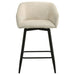 Rainer Fabric Upholstered Swivel Counter Height Chair Cream (Set of 2)