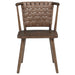 Tallis Woven Leatherette Back Dining Side Chair Brown (Set of 2)