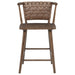 Tallis Woven Leatherette Back Counter Chair Brown (Set of 2)