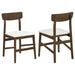 Merrin Dining Side Chair Off White and Walnut (Set of 2)