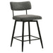 Levine Fabric Upholstered Swivel Counter Chair Grey (Set of 2)