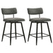 Levine Fabric Upholstered Swivel Counter Chair Grey (Set of 2)