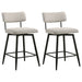 Levine Fabric Upholstered Swivel Counter Chair Cream (Set of 2)