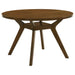 Mueller 48-inch Round Mindi Veneer Dining Table Brown