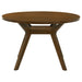 Mueller 48-inch Round Mindi Veneer Dining Table Brown