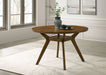 Mueller 48-inch Round Mindi Veneer Dining Table Brown