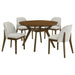 Mueller 5-piece 48-inch Round Dining Set Brown and Beige