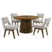 Galindo 5-piece 52-inch Round Dining Set Light Grey and Walnut