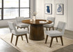 Galindo 5-piece 52-inch Round Dining Set Light Grey and Walnut