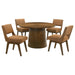Galindo 5-piece 52-inch Round Dining Set Nutmeg and Walnut
