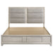 Farre Eastern King Upholstered Storage Platform Bed Washed Grey