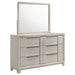 Farre 6-drawer Dresser with Mirror Washed Grey