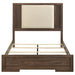 Etienne Queen Velvet Upholstered Panel Bed Walnut