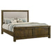 Doherty Eastern King Linen Upholstered Panel Bed Rustic Brown