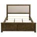 Doherty Eastern King Linen Upholstered Panel Bed Rustic Brown