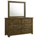 Doherty 6-drawer Dresser with Mirror Rustic Brown