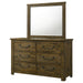 Doherty 6-drawer Dresser with Mirror Rustic Brown