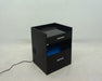 Furda 2-drawer LED Nightstand Bedside Table with Speaker Black Ash