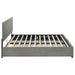 Reeves Upholstered Eastern King Lift-Top Storage Platform Bed Grey