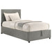 Reeves Upholstered Twin Lift-Top Storage Platform Bed Grey