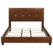 Farrell Eastern King Leatherette Upholstered Panel Bed Brown