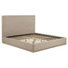 Knox Eastern King Fabric Upholstered Platform Bed Khaki