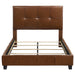 Farrell Queen Leatherette Upholstered Panel Bed Brown