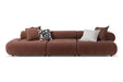 Byrne 143-inch Velvet Modular Bumper Sectional Sofa Rust