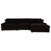 Blaine Upholstered Reversible Chaise Sectional Sofa Chocolate