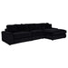 Blaine Upholstered Reversible Chaise Sectional Sofa Black
