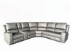Lumen 3-piece Faux Leather Triple Power Reclining Sectional Charcoal