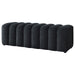 Summer Chenille Upholstered Channel Accent Bench Black