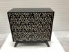 Marlon 2-door Floral Bone Inlay Accent Cabinet Black