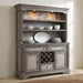 Cresswell 2-tier Touch Light Hutch Display Cabinet Weathered Taupe