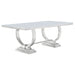 Antoine 7-piece White Tempered Glass Dining Set Cream White Chairs