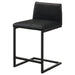 Vardon Genuine Leather Counter Height Chair Black (Set of 2)
