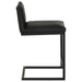 Vardon Genuine Leather Counter Height Chair Black (Set of 2)