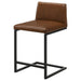 Vardon Genuine Leather Counter Height Chair Dark Brown (Set of 2)