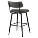 Levine Fabric Upholstered Swivel Bar Chair Grey (Set of 2)