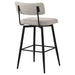 Levine Fabric Upholstered Swivel Bar Chair Cream (Set of 2)