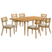 Fabra 7-piece 79-inch Rectangular Dining Set Honey Wheat