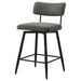 Levine Fabric Upholstered Swivel Counter Chair Grey (Set of 2)