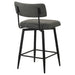 Levine Fabric Upholstered Swivel Counter Chair Grey (Set of 2)