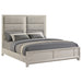 Farre Eastern King Upholstered Panel Bed Washed Grey