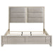Farre Eastern King Upholstered Panel Bed Washed Grey