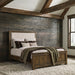 Doherty Queen Linen Upholstered Panel Bed Rustic Brown