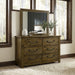 Doherty 6-drawer Dresser with Mirror Rustic Brown