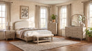 Lucaire Queen Upholstered Panel Bed Sandstone