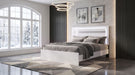 Viana Touch-Control LED Queen Platform Bed White High Gloss